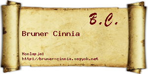 Bruner Cinnia névjegykártya